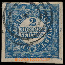 147005 - 1852 Mi.2 II., 2S blue RIGSBANK-SKILLING, Thiele, plate 2, p