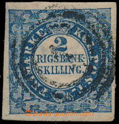 147011 - 1852 Mi.2 II., 2S modrá RIGSBANK-SKILLING, Thiele, TD 2, ZP