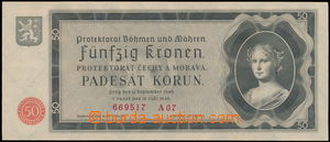 147020 - 1940 BOHEMIA-MORAVIA  value 50K, set A 07, imperforate, qual