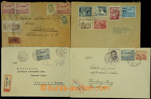 147073 - 1953 sestava 4ks dopisů, vše smíšené frankatury s letec