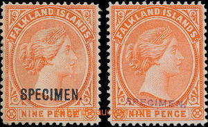 147090 - 1895-96 SG.35, 36, Královna Viktorie 9P světle oranžová 