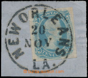 147115 - 1863 Sc.9a, Davis 10C mléčně modrá, v hodnotovém štít