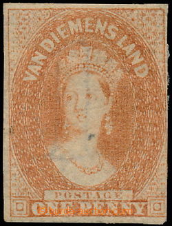 147140 - 1857 SG.28, Královna Viktorie 1P matně cihlová, průsvitk