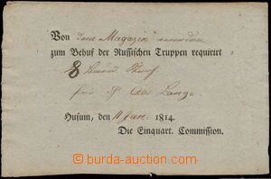 147211 - 1814 NAPOLEONIC WARS / GERMANY  pre-printing requisition con