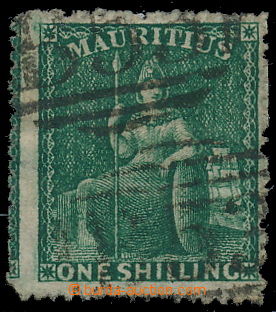 147231 - 1862 SG.55, Sedící Britannia 1Sh tmavě zelená, jehličko
