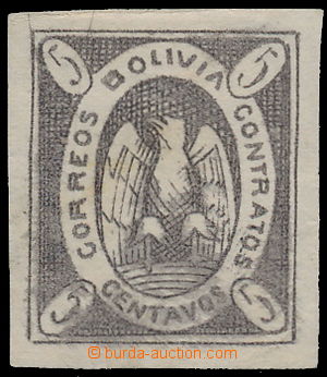 147232 - 1868 Mi.5, Kondor 5C tmavě fialová, ZP 33, bezvadný kus s