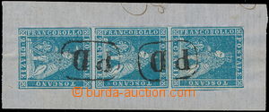 147234 - 1851 Sas.5, Lev 2Cr modrá, svislá 3-páska na výstřižku