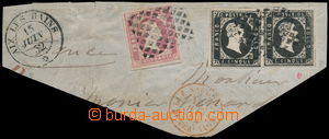147235 - 1851 Sas.1, 3, Viktor Emanuel II. 5C černá, 2-páska, a 40