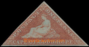 147243 - 1853 SG.3a, Trojúhelník 1P hnědočervená, lehce modrý p
