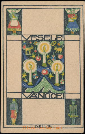 147252 - 1919 THEINEROVÁ, M., Christmas motive, collage; Us, decorat