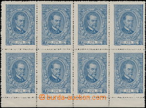 147312 -  Pof.140ST, 125h blue, block of 8 with lower margin with joi