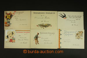 147340 - 1940 [SBÍRKY]  sestava 6ks prošlých ozdobných telegramů