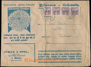 147364 - 1937 printed matter f. Jurákova semena, Brno, with Pof.OT1 