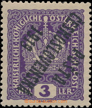 147385 -  Pof.33Pp, Crown 3h violet, inverted overprint, type II.; ex
