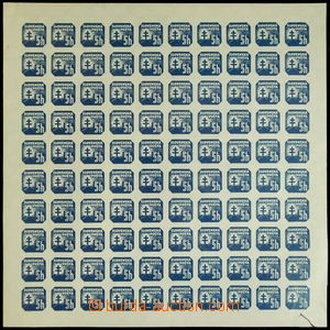 147476 - 1939 Alb.NV11, 5h modrá, kompletní 100-zn. arch se strojov