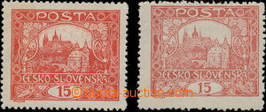 147491 -  Pof.7Aa+b, sestava 2ks známek 15h hnědočervená a červe