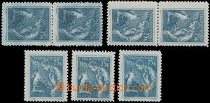 147529 - 1954 Pof.780, Profession 75h, comp. 3 pcs of stamps + 2x ver