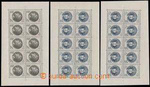 147543 - 1953 Pof.PL757, 759, Destinnová 30h modrošedá, 1x PL II. 