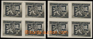 147552 - 1945 Pof.371, Bratislavské vydání 10K černá, 2x 4-blok,