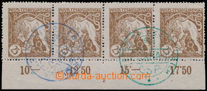 147569 -  Pof.28Aaq, 25h light brown, marginal strip-of-4 with contro