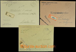 147601 - 1945-46 comp. 3 pcs of Reg letters FP, paid ex offo, militar