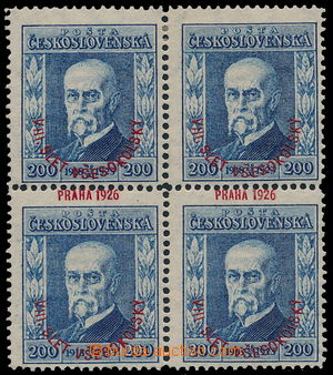 147640 - 1926 Pof.185, Všesokolský slet 200h modrá, 4-blok s posun