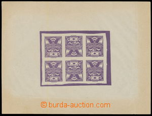 147787 - 1935 FALZUM hodnoty 5h fialová, otisk 6-bloku s protichůdn