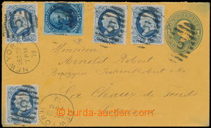 147795 - 1879 celinová obálka 1C na žlutém papíru adresovaná do