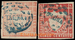 147848 - 1871 Mi.16a+b, Znak 5C světlě červená a rumělková (zin