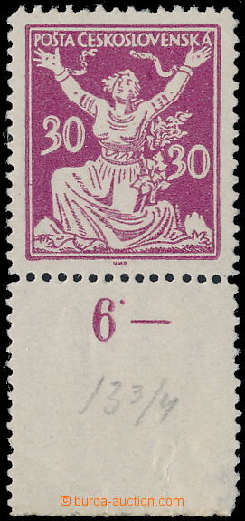 147906 -  Pof.153B, nevydaná hodnota 30h fialová s dolním okrajem 