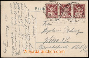 147951 -  postcard to Wien (Vienna), franked with. str-of-3 values 40