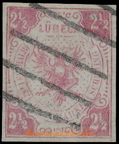147965 - 1859 Mi.4, Znak 2½Sh, tmavě růžová, s pravým čár
