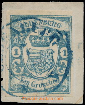 147968 - 1861 Mi.12b, Znak v oválu 1Gr světle modrá, na výstřiž