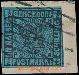147976 - 1861 Mi.1a, Znak ½Sh pruská modř, velmi pěkný kus n