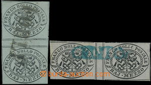 148004 - 1852 Sas.1, Znak, 1 Baj šedá a šedomodrá, 2x 2-páska, o