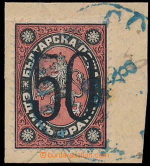 148008 - 1884 Mi.24, Lion with overprint 50/1Fr red, on cut-square, c