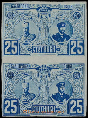 148009 - 1907 Mi.68U, Jubilee 25St blue, vertical pair, cat. min. 440