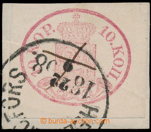 148012 - 1856 Mi.2, Znak 10K karmínová, znehodnoceno škrtem pera a