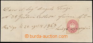 148044 - 1863 kvitance vyfr. zn. Mi.16, 5So růžová, namísto kolku