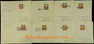 148072 - 1938 HLUČÍNSKO, POLSKO  sestava 8ks kartiček s nalepeným