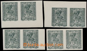 148081 - 1918 PLATE PROOF  CROATIA  comp. of 8 plate proofs in pairs 