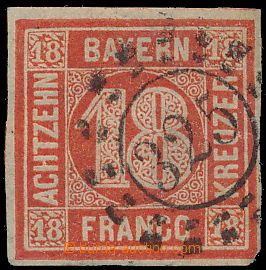 148105 - 1862 Mi.13, Numeral in Circle 18Kr red, c.v.. 180€, damage
