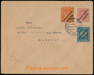 148115 - 1918 Prague overprint III. (Levec),R-dopis franked with Aust