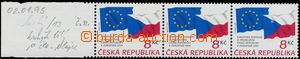 148188 - 1995 Pof.63VV, Vlajky EU a ČR, vodorovná 3-páska s levým