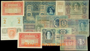 148199 - 1902-17 RAKOUSKO-UHERSKO  sestava 11ks bankovek, kvalita 1-3