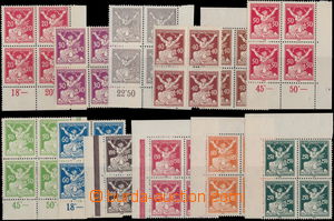 148391 -  Pof.151-161A, complete set of in blocks of four with margin