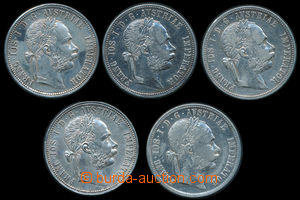 148459 - 1888-92 RAKOUSKO-UHERSKO  Franz Josef, zlatník, sestava 5ks