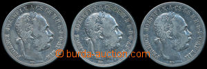 148470 - 1887-90 RAKOUSKO-UHERSKO  Franz Josef, zlatník, sestava 3ks