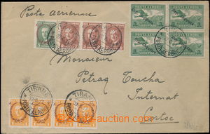 148543 - 1927 airmail letter to Korči (Albania), with values 5Q, Mi.