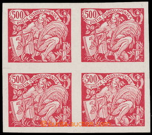 148617 -  PLATE PROOF  value 500h, block of four, letterprint in red 